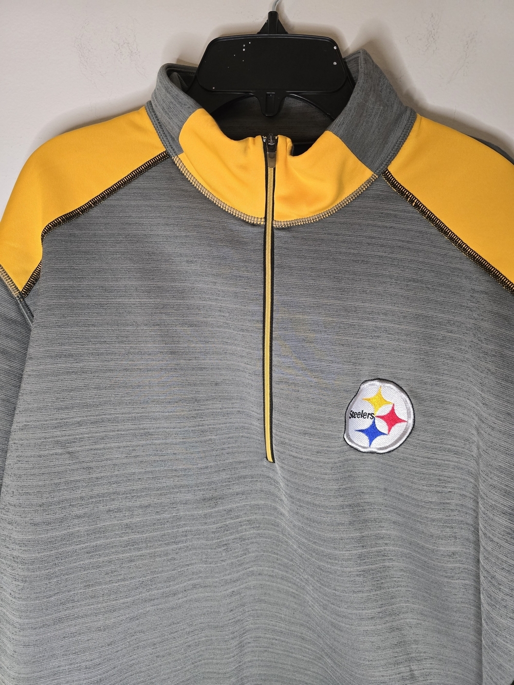 NFL Steelers Gray & Yellow Quarter-Zip Pullover Sweatshirt - Picture 2 of 4